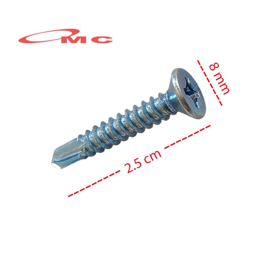 Camel Skrup Sekrup Baja Ringan Baut Paku Papan Grc Roofing Rofing Rufing Ruping Self Drilling Screw SDS Kepala Plus Putih 8x25 8 X 25 mm Pcs Satuan