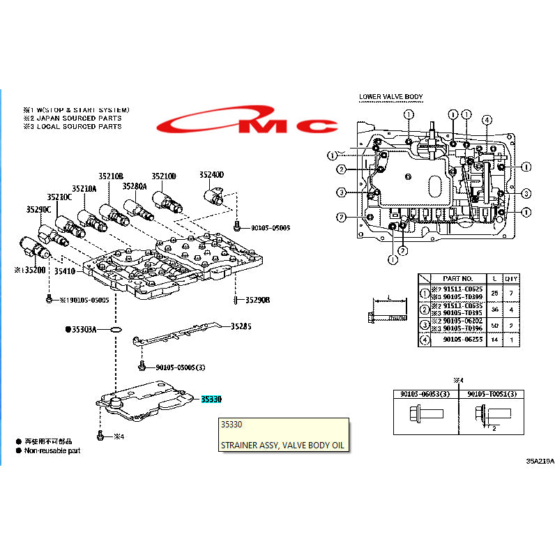 Filter Saringan Oli Strainer Matic Prado Innova Reborn Fortuner VRZ SRZ 35330-71010