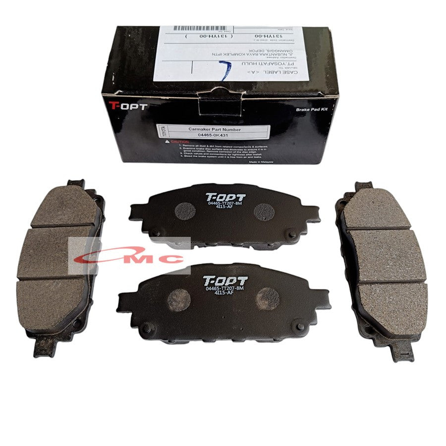 Brake Pad Kampas Rem Depan Innova Reborn Hilux Single Orisinil T-OPT 04465-TT207-8M