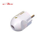 Broco Steker Arde 13310 Putih Bulat Original Kepala Colokan Listrik 2 Kaki Broco Steker Arde Art. 13310 Kepala Steker Listrik 2 Pin Kuningan New Gee White