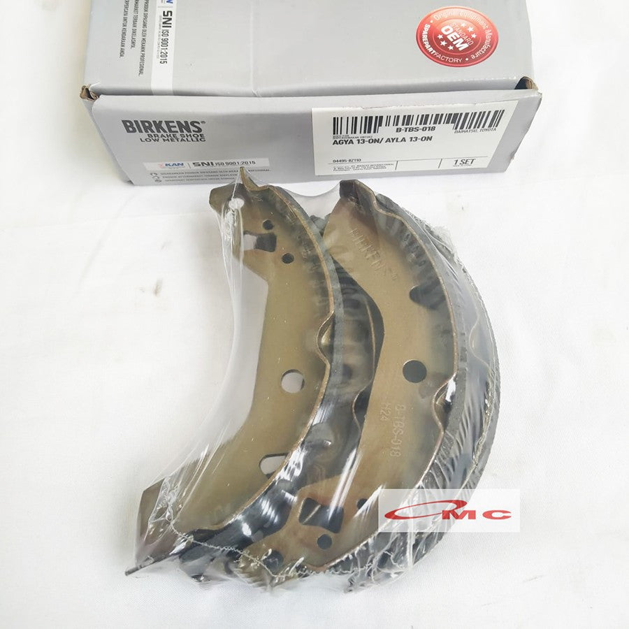Brake Shoe Kampas Rem Belakang BIRKENS Ayla Agya Asli Birkens B-TBS-018