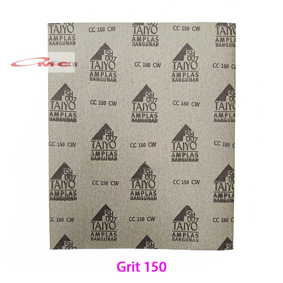 Amplas Ampelas Taiyo Abrasive Paper Asli SH 007 SH007 Grit Grid 60 80 100 120 150 180 220 240 280 500 Amplas Duco Taiyo Amplas Waterproof Duco Bangunan Amril Lembaran Lembar Taiyo SH-007