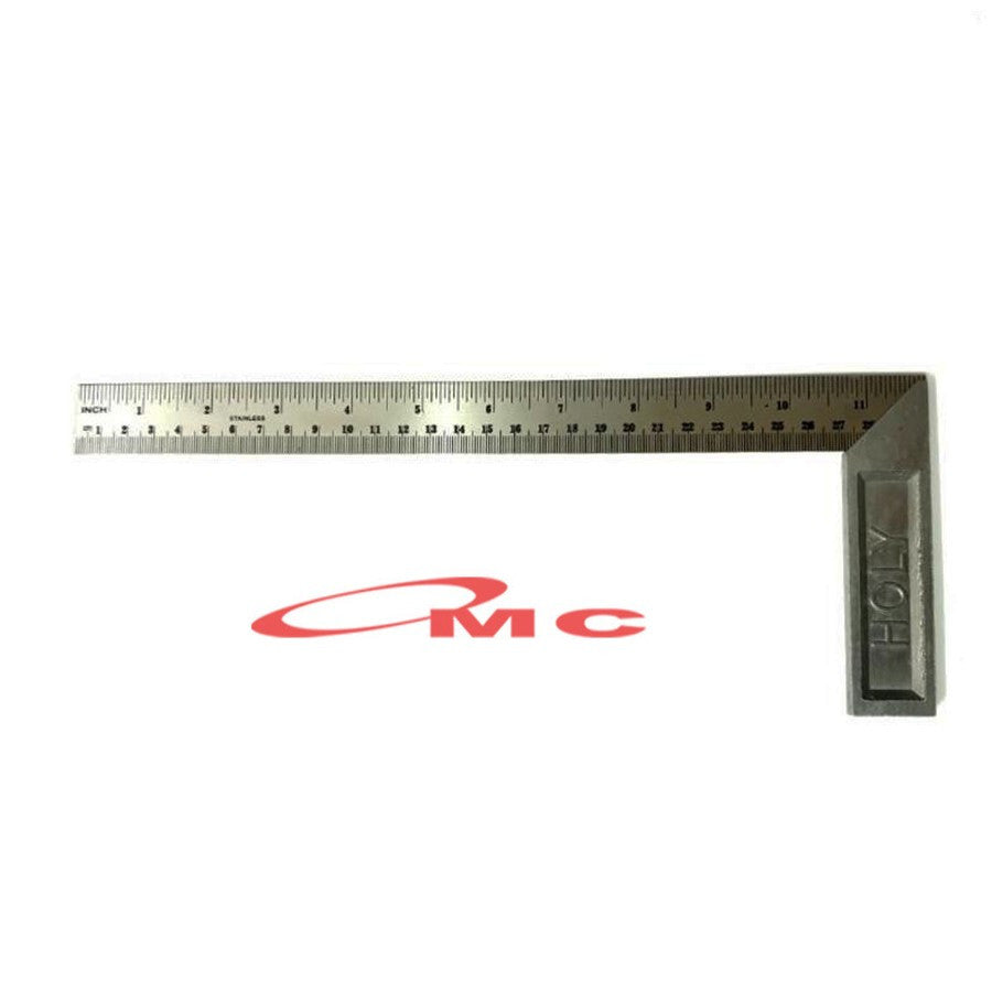 Holy Siku Meter Murah Penggaris Siku Tukang Penggaris Siku 12" 12 Inch 30cm Penggaris Besi Penggaris Meter Pasekon Stainless Steel PSM-12-HOLY