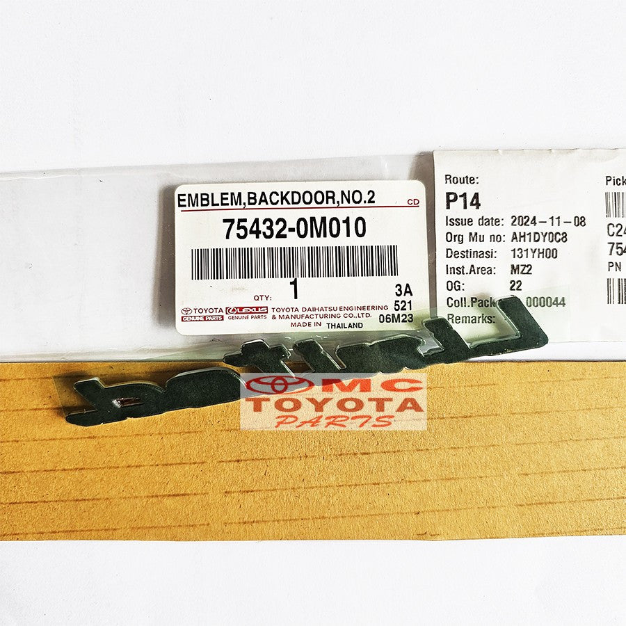 Emblem Logo Pintu Bagasi Tulisan Limited Original Toyota Yaris Wish Stiker Sticker Limited 75432-0M010