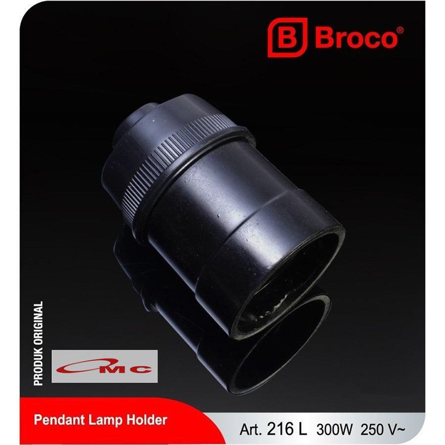 Broco Fitting Lampu Gantung Hitam 216L Fiting Lampu E27 Fitting Gantung Broco Fiting Bohlam Lamp Fiting Gantung Satuan
