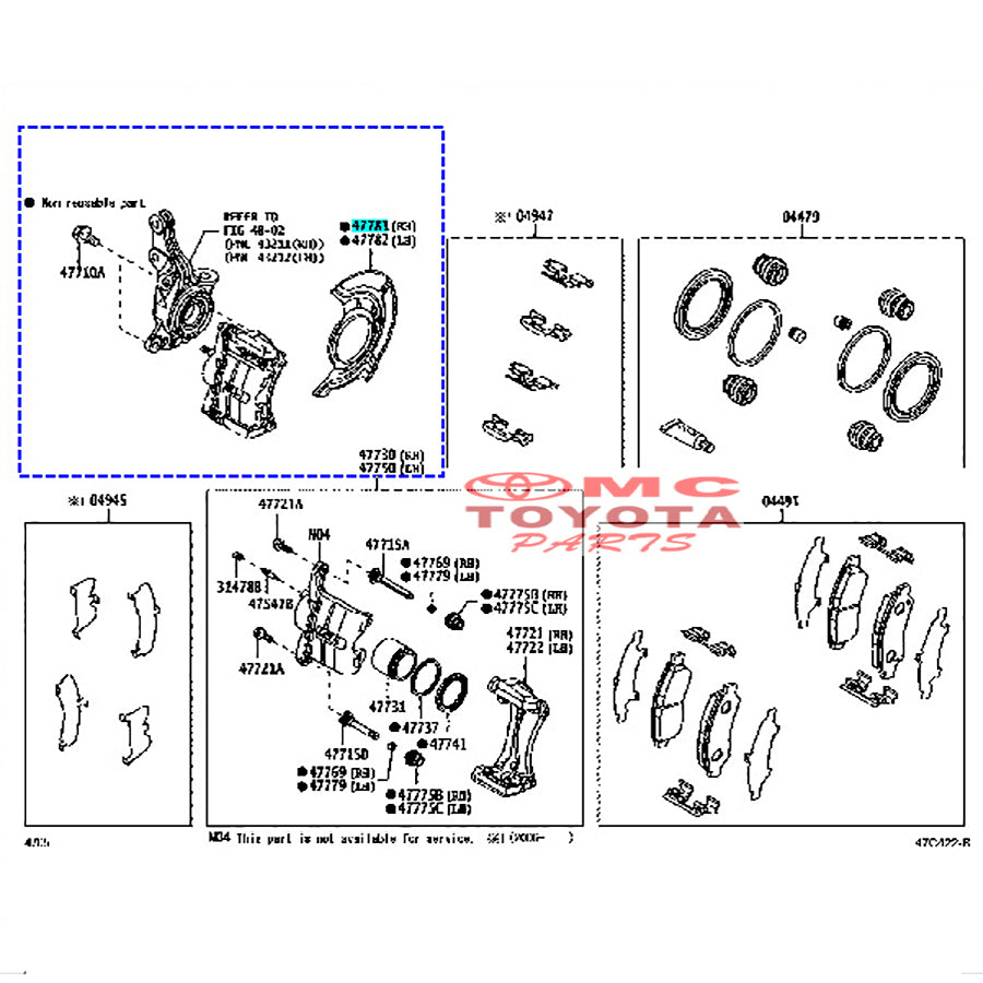 Cover Disc Brake Depan Kanan Kiri Calya Sigra Original Toyota 47781-BZ150 47782-BZ150 Cover Disk Brake Cover Plat Disc Brake Piringan Rem Roda Depan