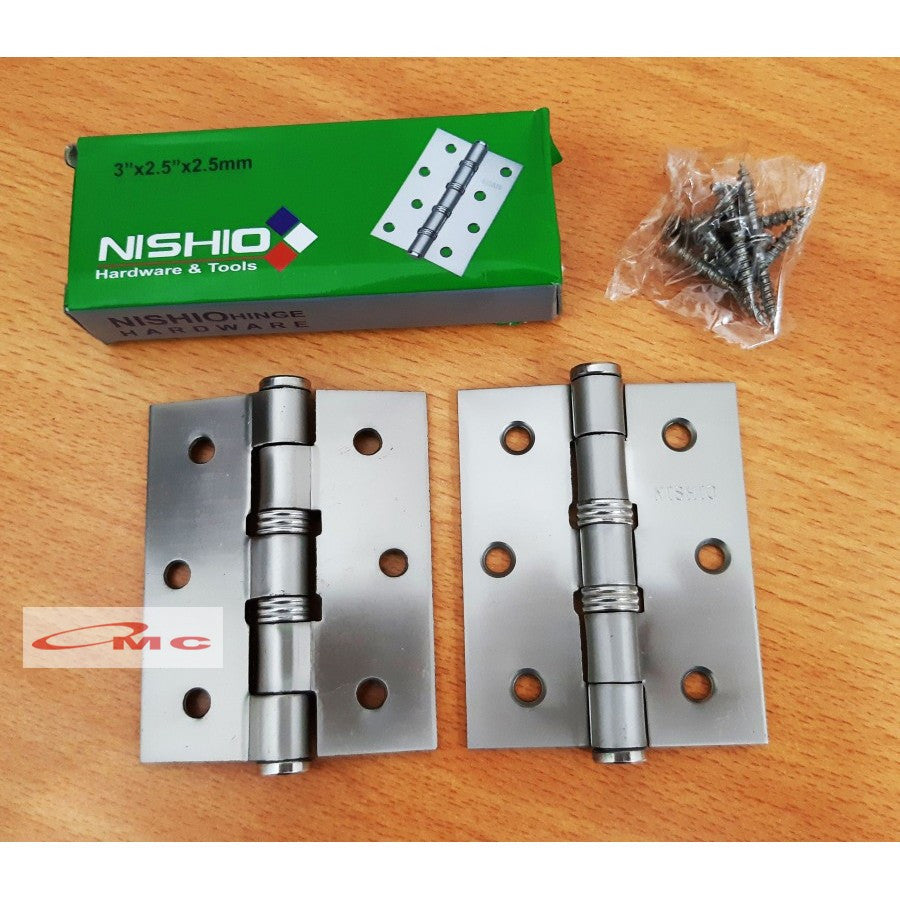Engsel Pintu Jendela 3" 4" 5" Inch Nishio Sudah Termasuk Sekrup Skrup Engsel Tebal Engsel Besi Pintu Jendela Engsel Jendela Engsel Nishio Silver Tebal 3 4 Inch