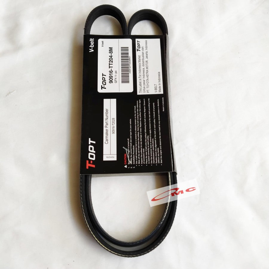 Tali Kipas Fan Belt Van Belt V Belt Fanbelt Yaris Bakpao Vios Limo Orisinil T-OPT 90916-TT204-8M
