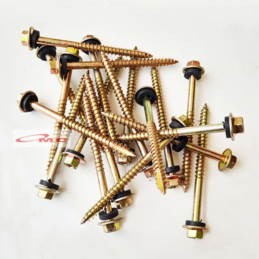 Skrup Sekrup Roofing Kuning 12X50 Turbofix Baut Roofing Baja Ringan Baut Rofing Screw Rufing Ruping Paku Besi Holo Hollow Drat Kasar 5cm Pcs Satuan