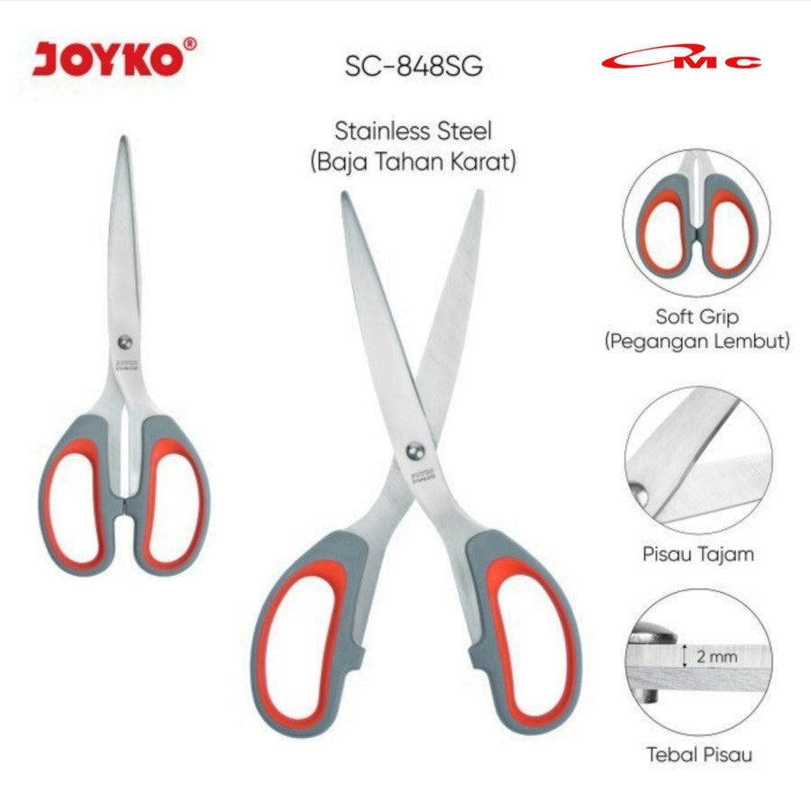 Gunting Joyko Besar Tajam SC-848SG 8" 8 Inch Alat Potong Pemotong Kertas Kain Kardus Gunting SC-848 Scissors Gunting Stainless Gunting Tajam Serbaguna