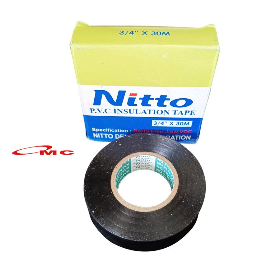 Isolasi Kabel Listrik NITTO 3/4" X 30M PVC Insulation Tape Isolasi Nitto Nito Lakban Listrik Isolasi Listrik Selotip Kabel Solasi Listrik Selotip Listrik Solasi Kabel Electrical Tape Hitam