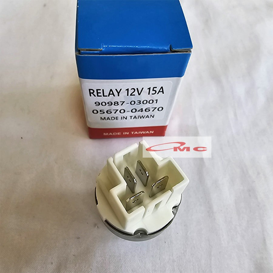 Relay Fuse Box Cooling Fan pendingin Radiator Toyota Kijang 5K Grand KF52 Corolla Twincam Great AE80 GL Starlet Camry EP81 Dyna hiace land Cruiser Pin4 Kaki4 12V 15A 90987-03001 05670-04670