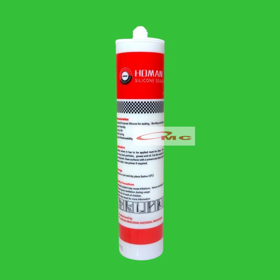 Silicone Sealant Lem Kaca Asam Homan 888 300ml Lem Sealant Kaca Lem Kaca Botol Black White Clear Silikon Sealan Silen 300 ml Lem Silicone Glass Sealant Aluminium Lem Botol Kaca Aquarium Lem Sealent Silicon Glass Bening Putih Hitam