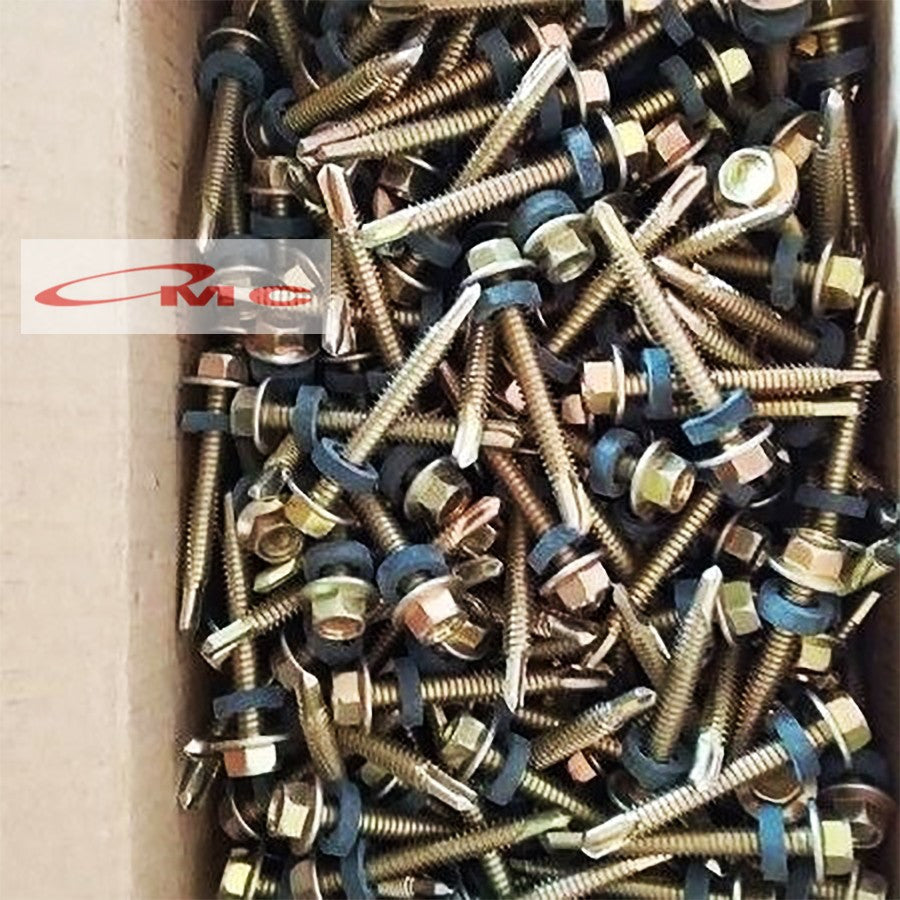 Skrup Sekrup Roofing Kuning 12X50 Turbofix Baut Roofing Baja Ringan Baut Rofing Screw Rufing Ruping Paku Besi Holo Hollow Drat Kasar 5cm Pcs Satuan