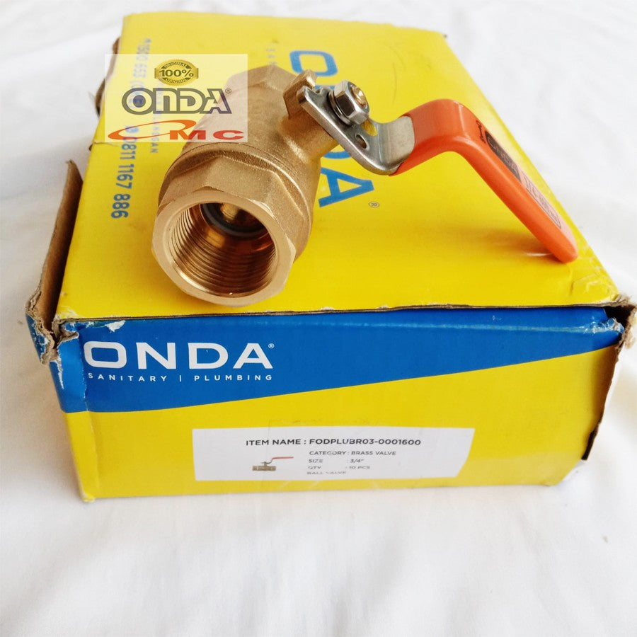 Ball Valve Bal Bol Boll Brass Stop Kran Keran Kuningan 3/4 Inch ONDA