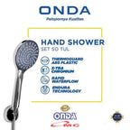 ONDA Hand Shower Mandi Hose Selang Lentur Flexible Shower Set Termasuk Selang & Dudukan Bracket Chrome Komplit Shower Onda SO TUL 1/2 Inch SO-TUL-1P2