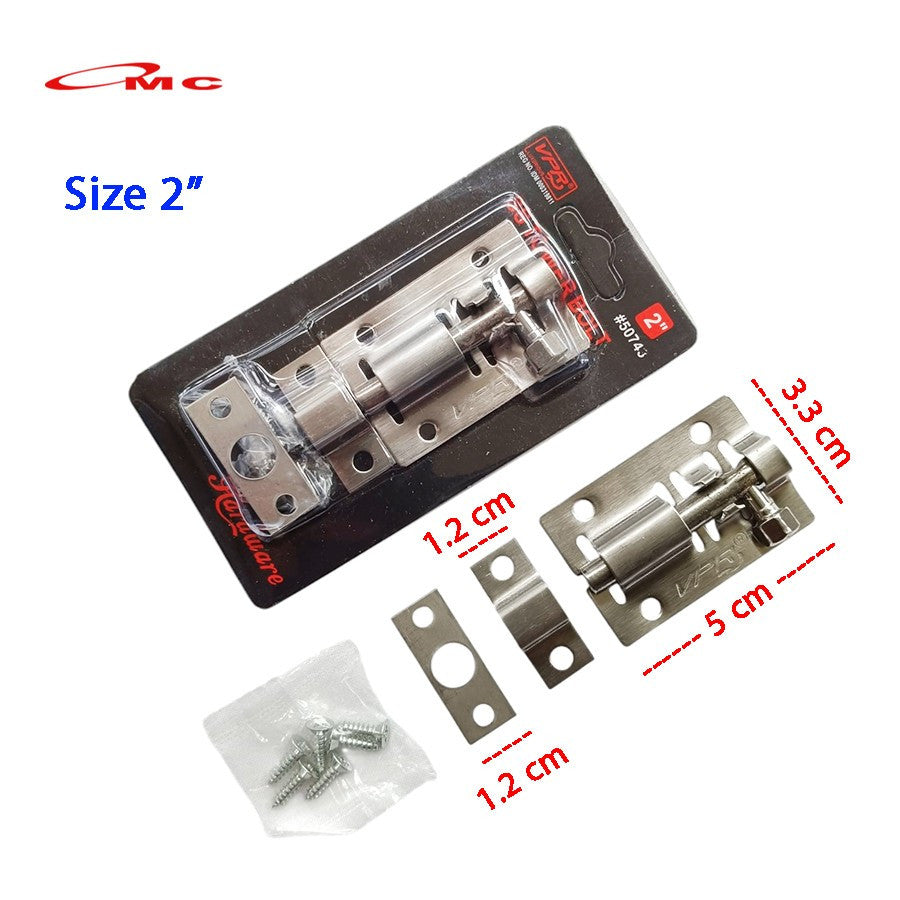 Grendel Stainless Steel VPR 2" 2 Inch Gerendel Stainless Grendel Jendela Pintu Slot Stainless Pres Slot Kunci Selot Jendela Slot Jendela