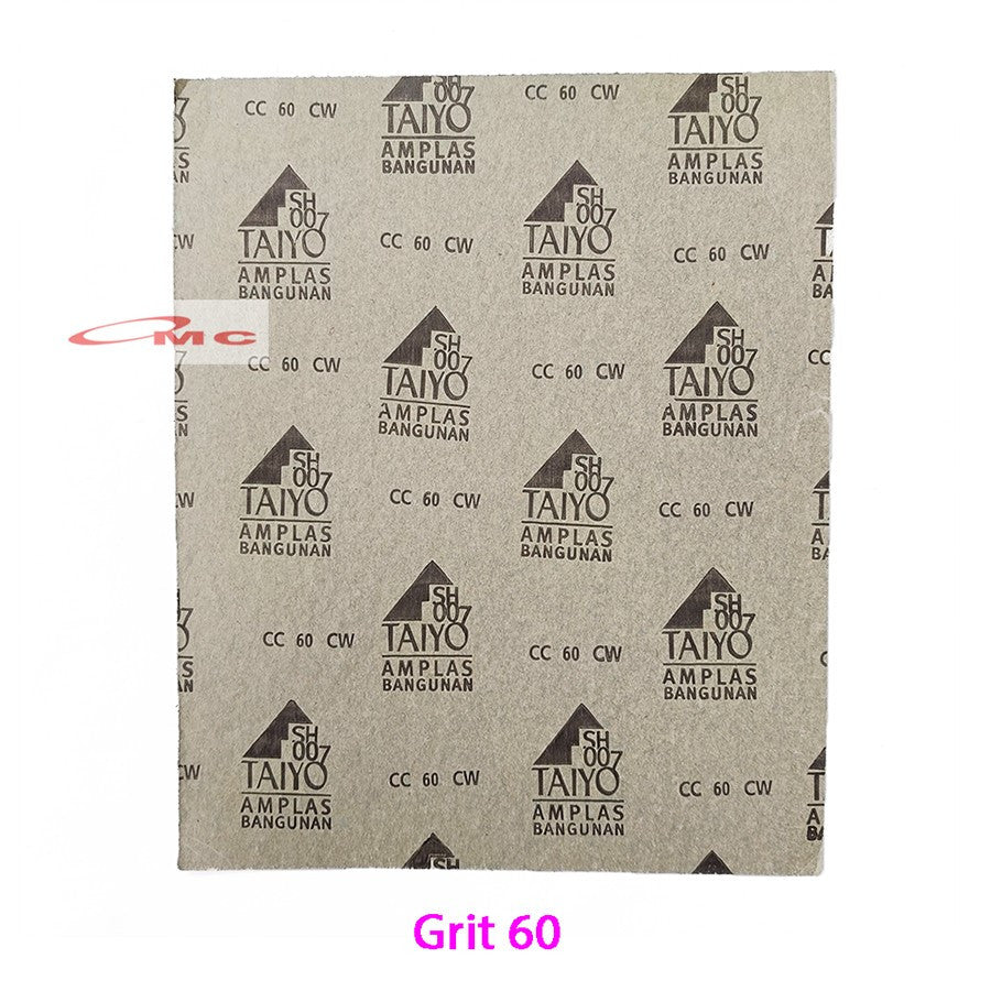 Amplas Ampelas Taiyo Abrasive Paper Asli SH 007 SH007 Grit Grid 60 80 100 120 150 180 220 240 280 500 Amplas Duco Taiyo Amplas Waterproof Duco Bangunan Amril Lembaran Lembar Taiyo SH-007