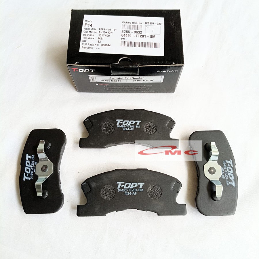 Brake Pad Kampas Rem Depan Agya Ayla Manual Matic Orisinil T-OPT 04491-TT201-8M