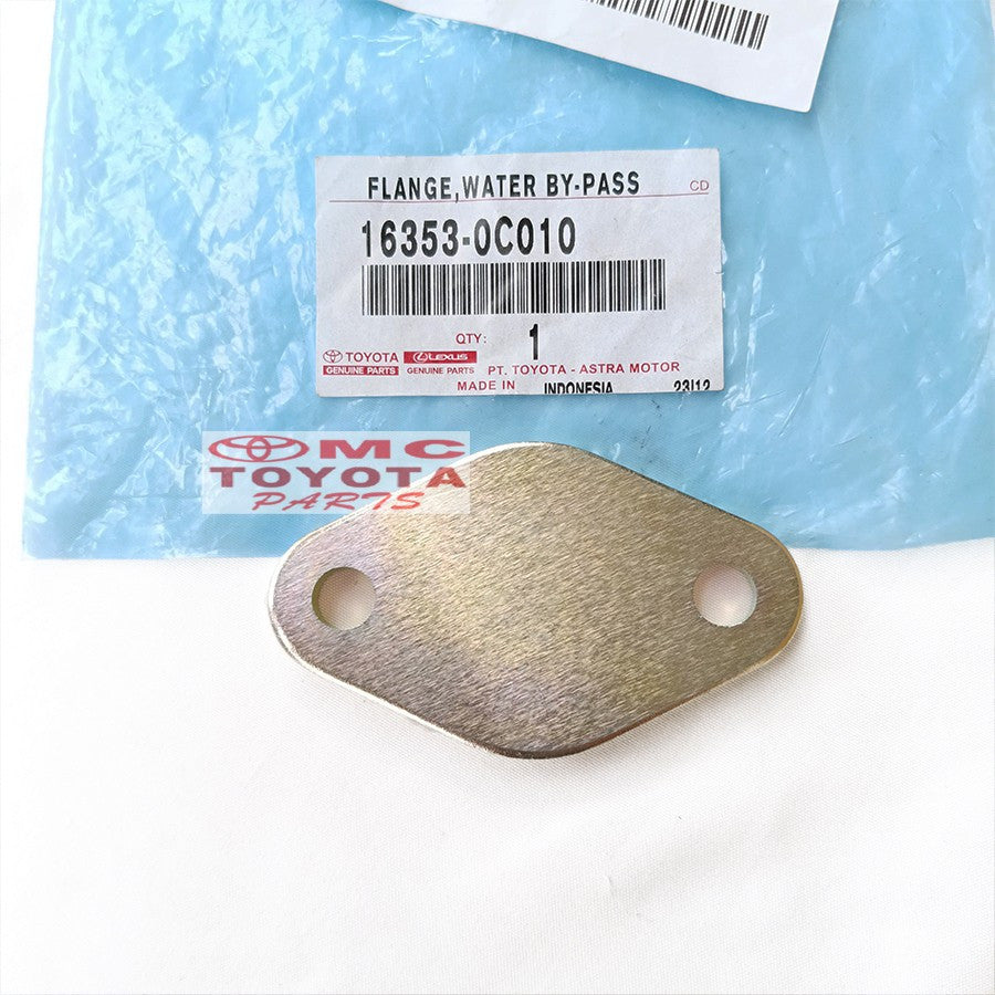 Plat Tutup By Pass Original Toyota Innova Fortuner Hilux Hiace Land Cruiser Prado Bensin 16353-0C010 Tutup Selang Pipa Pipe Flange Water By Pass Packing Gasket Pipa By Pass