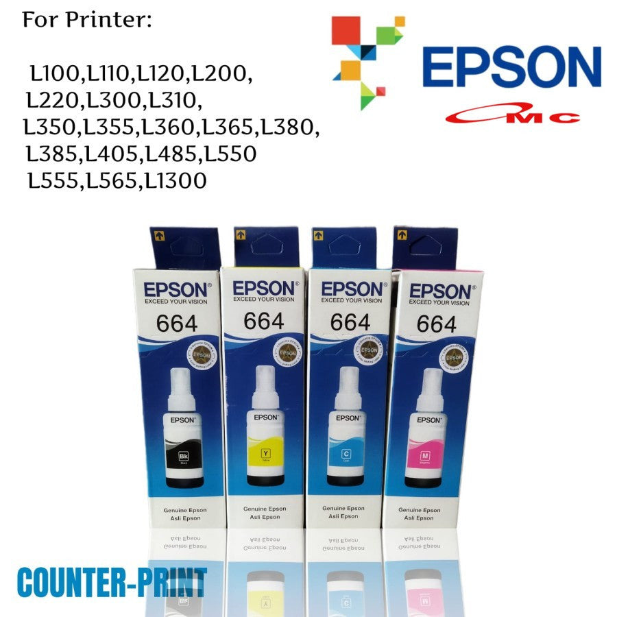 Tinta Printer Epson 664 6641 T6641 Original Tinta Epson L100 L110 L120 L121 L200 L210 L220 L300 L310 L350 L355 L360 L365 L380 L385 L405 L485 L550 L555 L565 L655 L1300 L1455