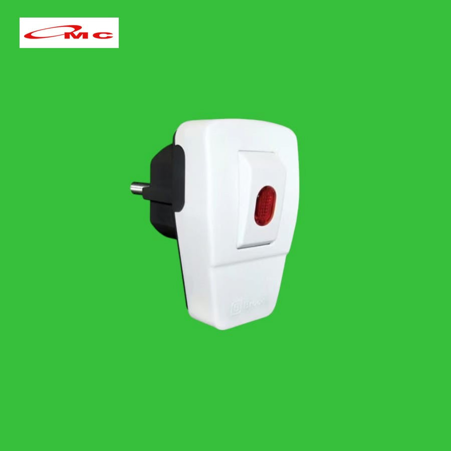 Broco Steker Arde Saklar Switch Lampu On Off 13311 Putih Colokan Broco Steker Saklar On Off Kepala Colokan Listrik 2 Kaki Kepala Steker Listrik 2 Pin
