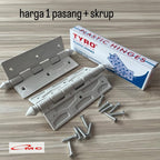 Tyro Engsel PVC Plastik Putih 4,5" Engsel Pintu Kamar Mandi Sepasang + Sekrup Engsel Pintu Plastik PVC Engsel Pintu PVC Engsel Plastik 4.5" 4,5 Inch