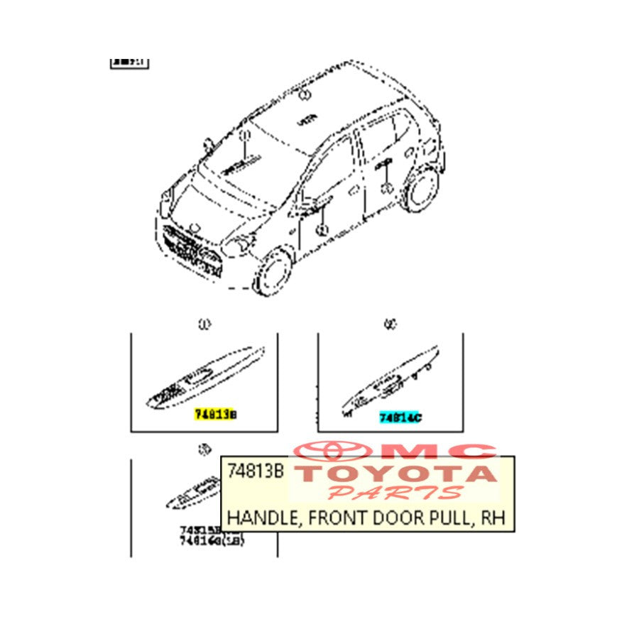 Handle Tarikan Pintu Dalam Panel Power Window Pintu Depan Kanan Kiri Agya Ayla Original 74813-BZ050-B0 74814-BZ050-B0