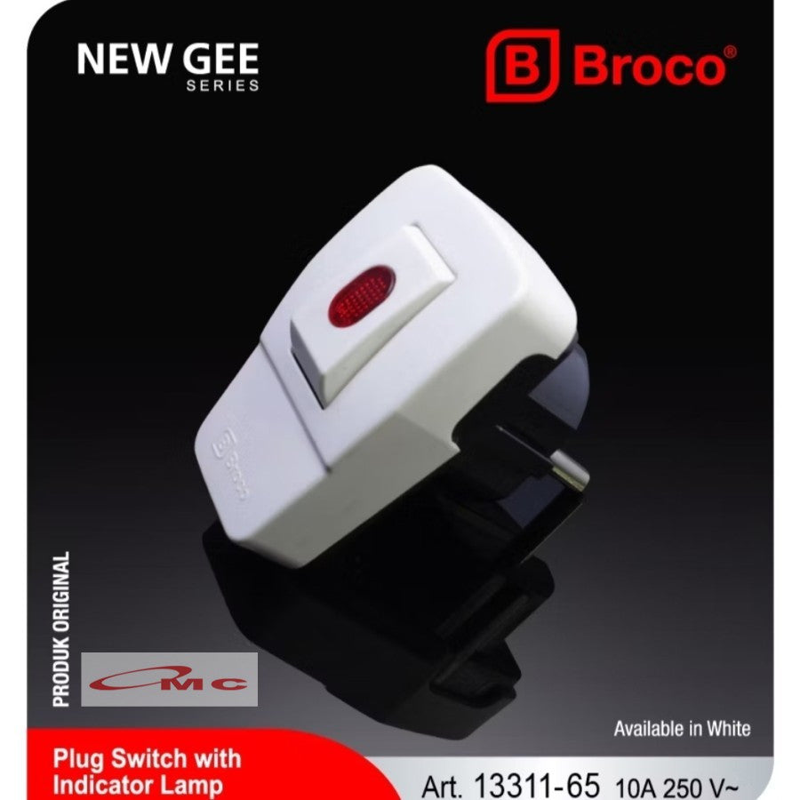Broco Steker Arde Saklar Switch Lampu On Off 13311 Putih Colokan Broco Steker Saklar On Off Kepala Colokan Listrik 2 Kaki Kepala Steker Listrik 2 Pin