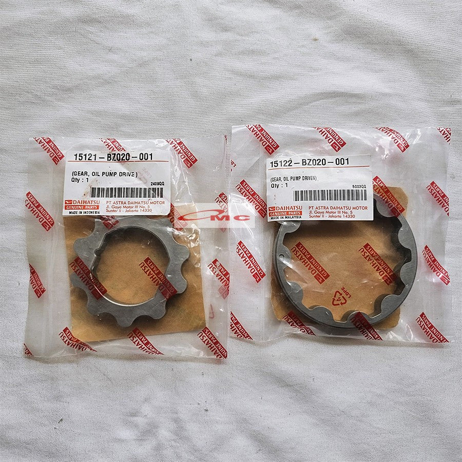 Gigi Gear Rotor Oil Pompa Oli Driven Luar Dalam Agya Ayla 2012-2017 1000cc 1.0 CC Original Daihatsu 15122-BZ020-001 15121-BZ020-001
