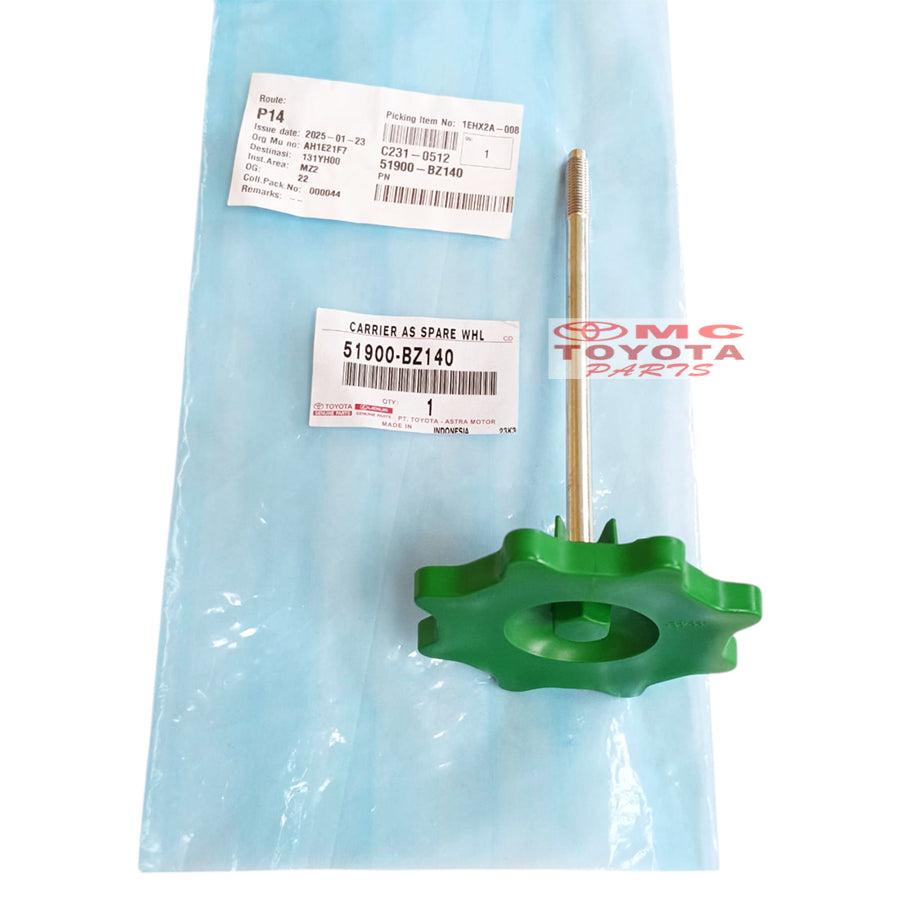 Baut Gantungan Putaran Ban Serep Raize Rocky Original Toyota 51900-BZ140 Baut Gantungan Ban Serep Warna Hijau Baut Dudukan Baut Pengunci Baut Ban Serep Baut Putar Bracket Gantungan Ban Serep