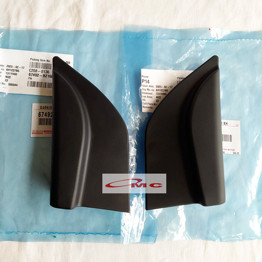 Garnish Segitiga Dalam Spion Depan Kanan Kiri All New Rush Terios 2018-Up Original 67491-BZ160 67492-BZ160
