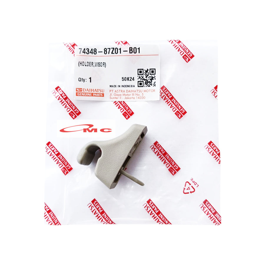 Dudukan Klip Holder Sun Visor Sunvisor Daihatsu Taft GT Rocky Hiline Feroza Independent Espass Taruna Xenia Avanza Original 74348-87Z01-B01 Clip Klip Holder Sunvisor Pengait Jepitan Cantelan Cantolan Sun Visor