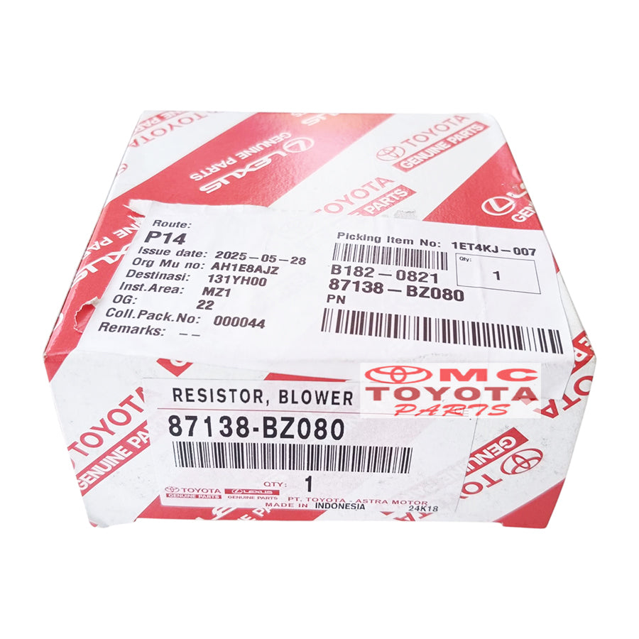 Resistor Werstan Blower Ac Agya Ayla Calya Sigra Innova Fortuner Hilux Yaris Vios Etios Soluna Corolla Altis Hiace Dyna Sirion Ertiga Original 87138-BZ080 Resistor Werstan Werstand Motor Blower Resistor Blower Werstan Blower