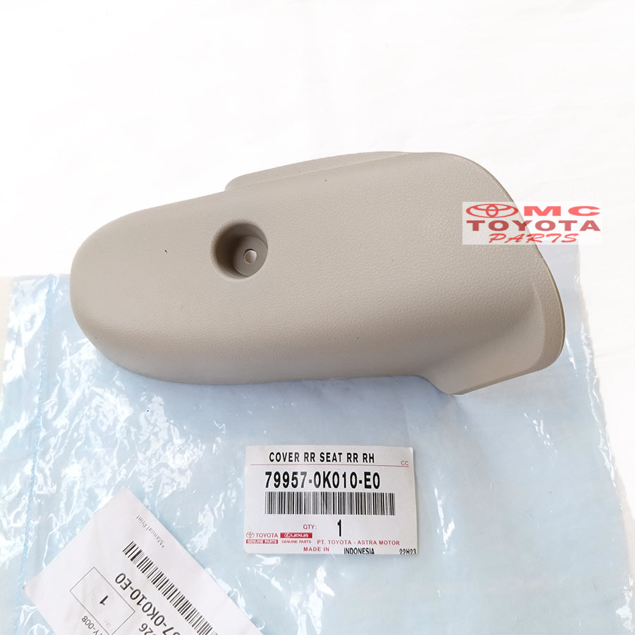 Cover Tutup Kaki Jok Belakang Kanan Kijang Innova 2009-2015 Original Toyota 79957-0K010-E0 Cover Jok Belakang Baris Ketiga Paling Belakang Cover Baut Jok Belakang Cover Rel Jok Belakang Ori
