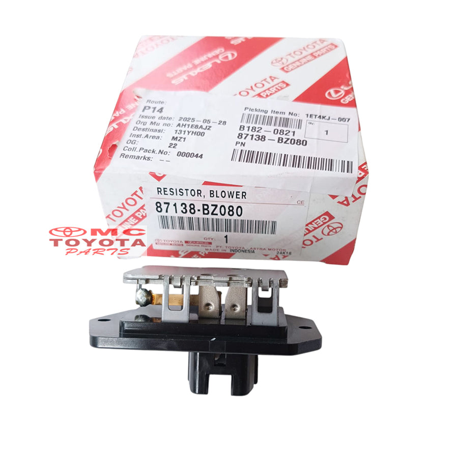 Resistor Werstan Blower Ac Agya Ayla Calya Sigra Innova Fortuner Hilux Yaris Vios Etios Soluna Corolla Altis Hiace Dyna Sirion Ertiga Original 87138-BZ080 Resistor Werstan Werstand Motor Blower Resistor Blower Werstan Blower