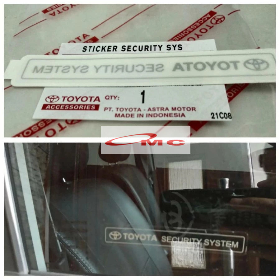 Sticker Stiker TOYOTA SECURITY SYSTEM ORIGINAL ASLI Semua Mobil Toyota PZ070-0K560-TM