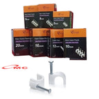 Kleman Klem Clip Klip Kabel Putih Paku Beton 7 9 MM Eclat Klem Kabel Plastik Cable Clips 7mm 9mm Alat Penjepit Penahan Kabel Listrik Data Telpon