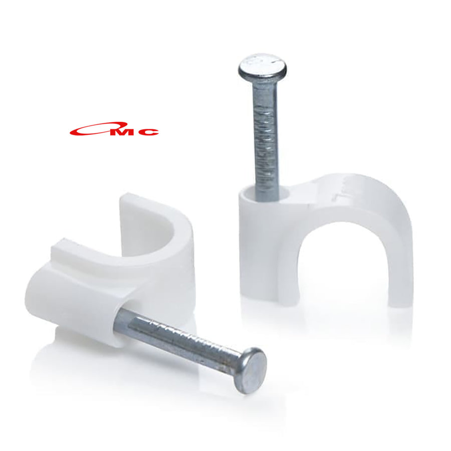 Kleman Klem Clip Klip Kabel Putih Paku Beton 7 9 MM Eclat Klem Kabel Plastik Cable Clips 7mm 9mm Alat Penjepit Penahan Kabel Listrik Data Telpon