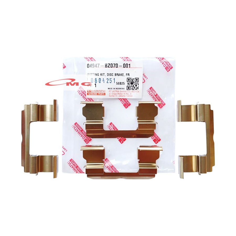 Fiting Fitting Kit Disc Brake Depan Plat Kampas Rem Depan All New Rush Terios Original 04947-BZ070-001 Plat Lapisan Disc Brake Pad Spring Plat Kancingan Tatakan Ganjelan Kampas Rem Depan Front