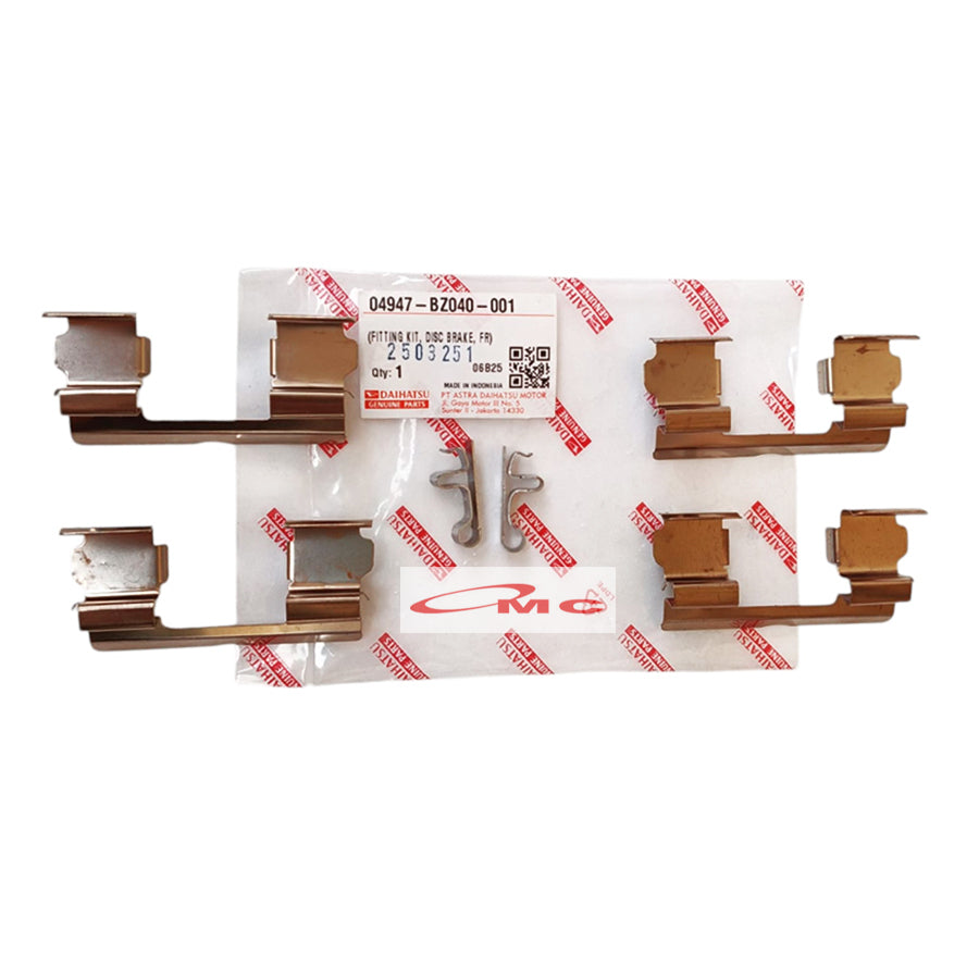 Fiting Fitting Kit Disc Brake Depan Plat Kampas Rem Depan Gran Max Luxio Original 04947-BZ040-001 Plat Lapisan Disc Brake Pad Spring Plat Kancingan Tatakan Ganjelan Kampas Rem Depan Front Granmax