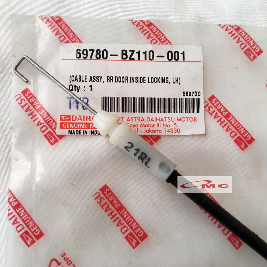 Kabel Sling Kunci Pintu Belakang Kanan Kiri Calya Sigra Agya Ayla 2017-Up Original 69770-BZ120-001 / 69780-BZ110-001 Cable Kabel Siling Kawat Sling Kunci Pintu Belakang