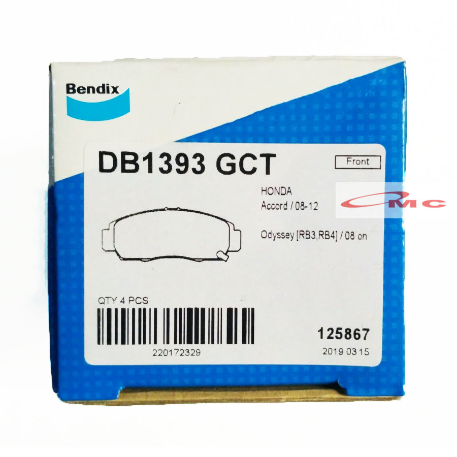Brake Pad Front Bendix Kampas Rem Depan Honda BRV 2015-2022 Odyssey Accord VTIL 3.0 Stream 2.0 Original DB1393-GCT / DB1393 GCT / DB 1393 GCT DB1393