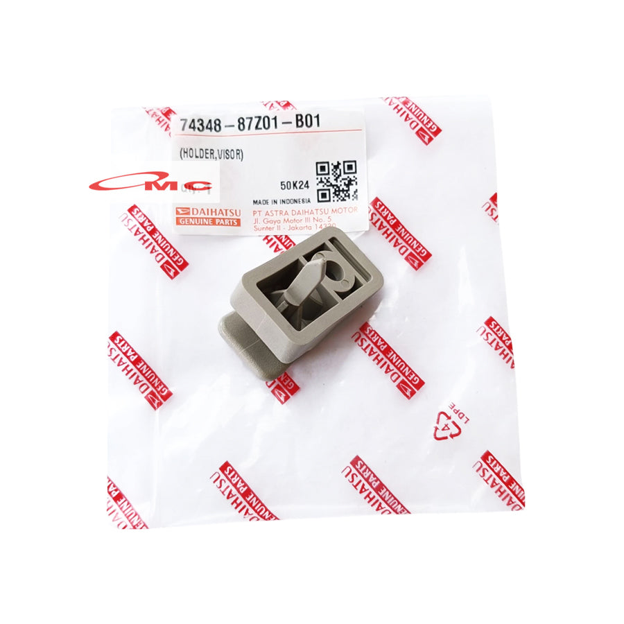 Dudukan Klip Holder Sun Visor Sunvisor Daihatsu Taft GT Rocky Hiline Feroza Independent Espass Taruna Xenia Avanza Original 74348-87Z01-B01 Clip Klip Holder Sunvisor Pengait Jepitan Cantelan Cantolan Sun Visor