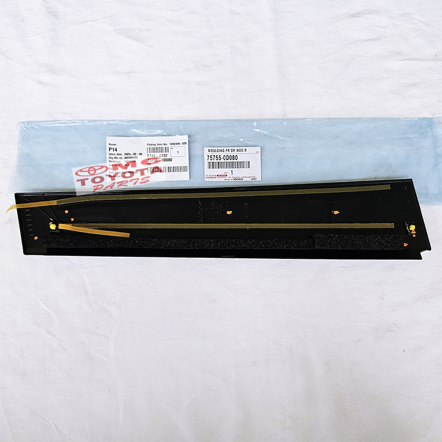 Moulding Cover Rangka Bingkai Kaca Belakang Pintu Depan Kanan Kiri Toyota Sienta 2016-2022 Original 75755-0D080 75756-0D080