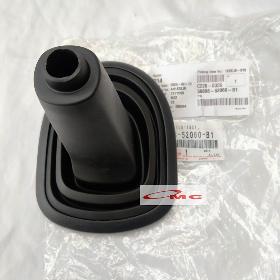 Karet Booth Cover Tongkat Persneling + Bazel Frame Panel Toyota Yaris Bakpao 2006-2013 Orisinil 58808-52060-B1 Bezel + Karet Booth Persneling