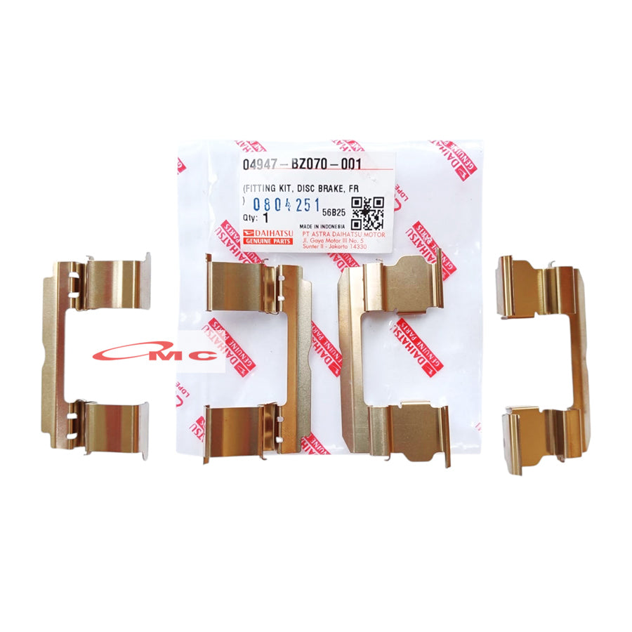 Fiting Fitting Kit Disc Brake Depan Plat Kampas Rem Depan All New Rush Terios Original 04947-BZ070-001 Plat Lapisan Disc Brake Pad Spring Plat Kancingan Tatakan Ganjelan Kampas Rem Depan Front