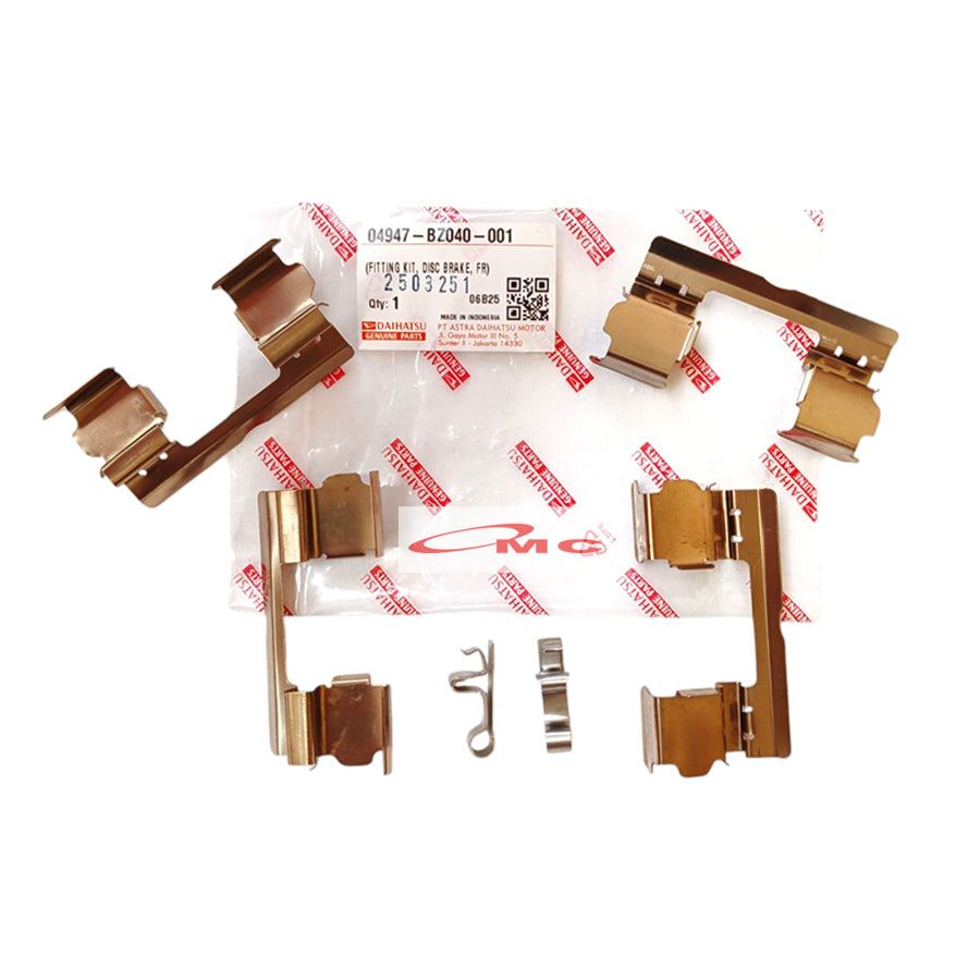 Fiting Fitting Kit Disc Brake Depan Plat Kampas Rem Depan Gran Max Luxio Original 04947-BZ040-001 Plat Lapisan Disc Brake Pad Spring Plat Kancingan Tatakan Ganjelan Kampas Rem Depan Front Granmax