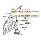 Handle Handel Gagang Pegangan Luar Tarikan Pintu Depan Kanan Kiri Agya Ayla Avanza Xenia Old Lama Gran Max Original Toyota 69220-BZ020 69210-BZ020