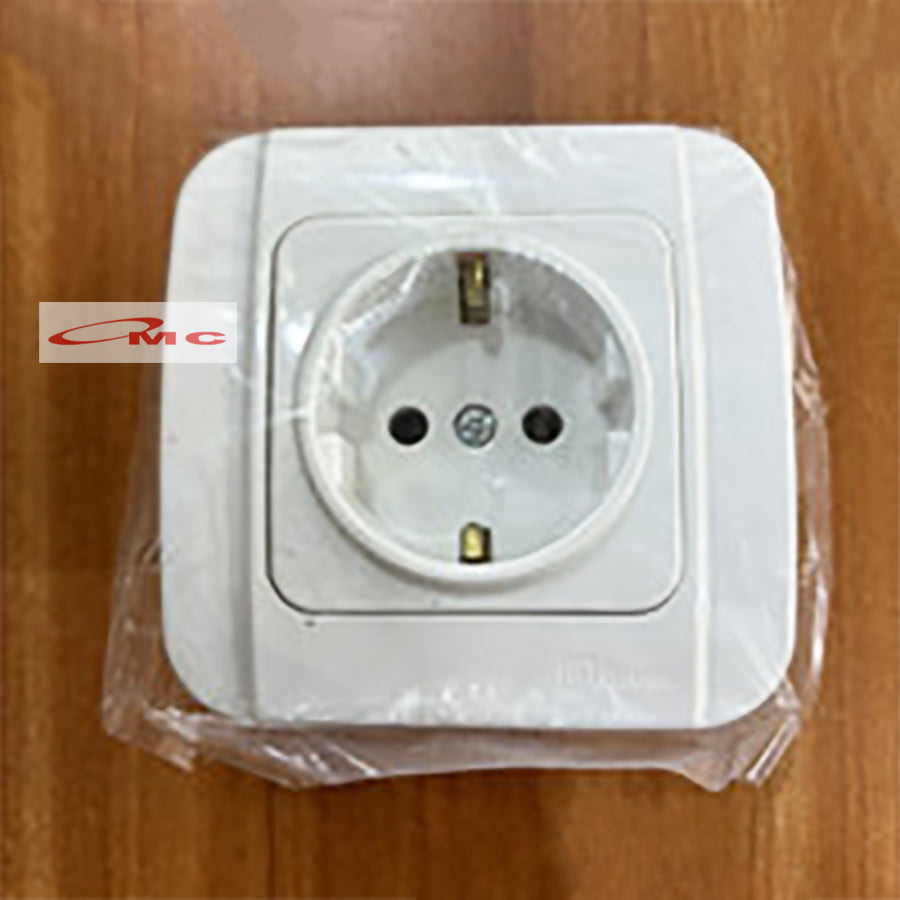 Broco Stop Kontak Broco Galleo G151 White Arde Socket Inbow Tanam Non CP Original Tempat Colokan 1 Lubang Putih Galeo G151-55S